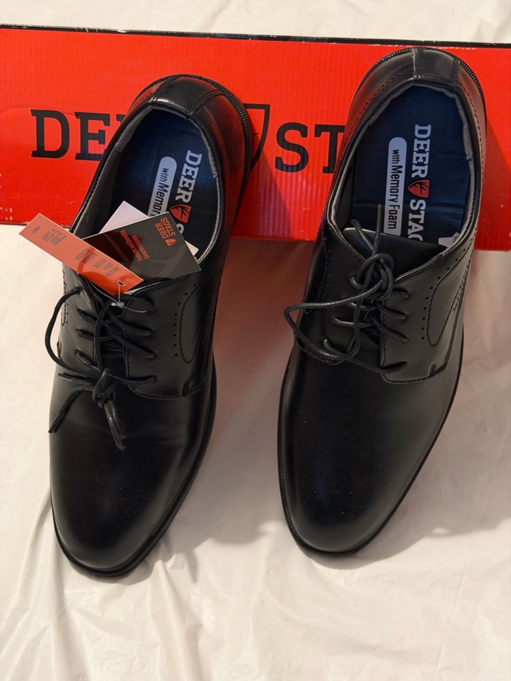 Deer Stags Metro Men's Wide Oxford Dress Shoes Black Simulated Leather 11W